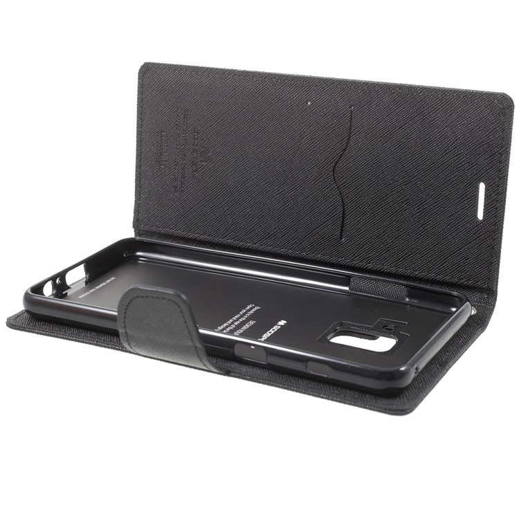 MERCURY GOOSPERY PU Leather Wallet Phone Case for Samsung Galaxy A8 (2018) - Black-6