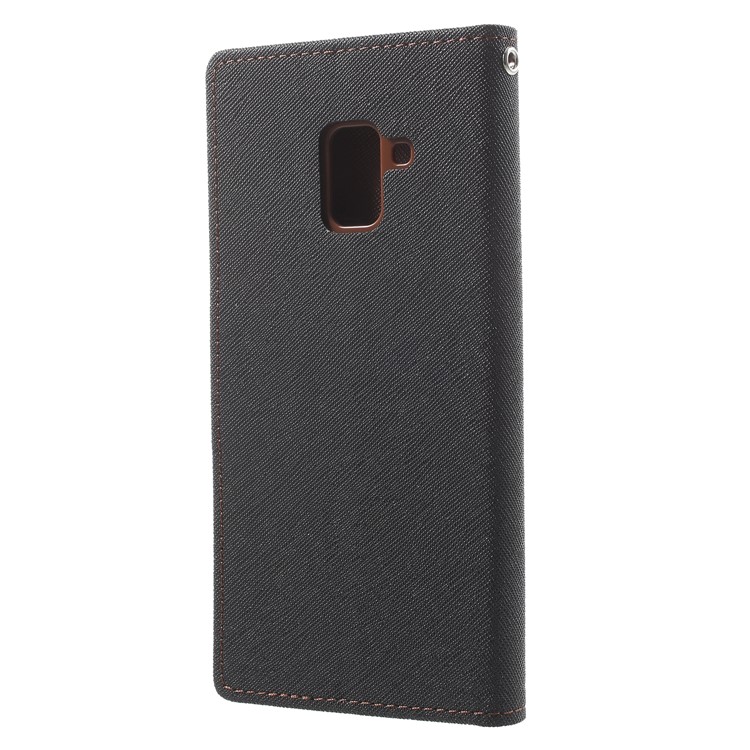 MERCURY GOOSPERY PU Leather Wallet Phone Casing for Samsung Galaxy A8 (2018) - Black / Brown-2