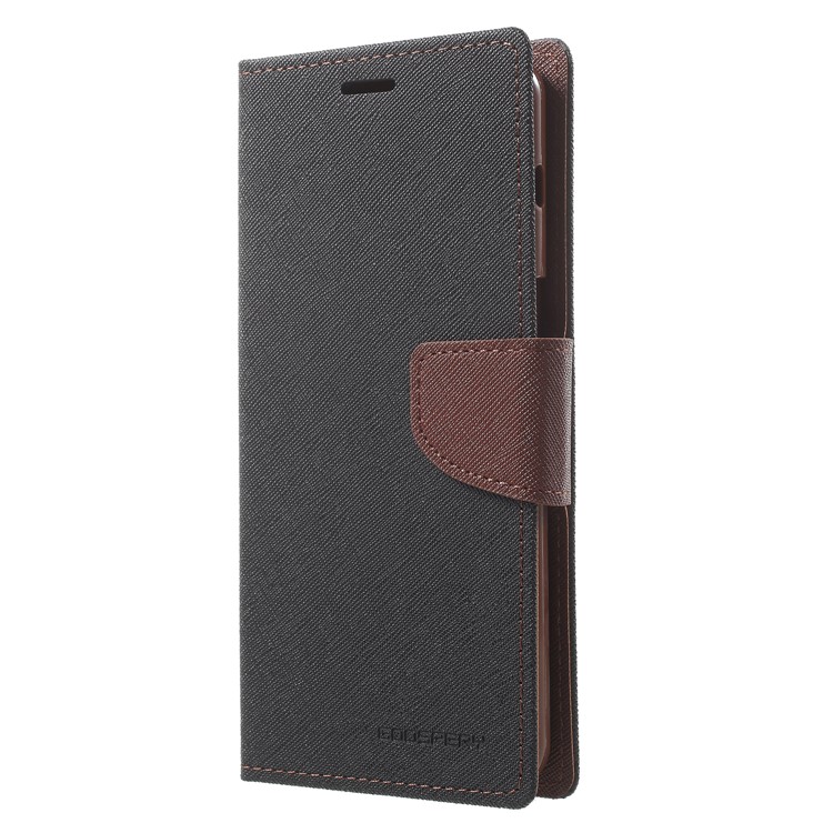 MERCURY GOOSPERY PU Leather Wallet Phone Casing for Samsung Galaxy A8 (2018) - Black / Brown-3