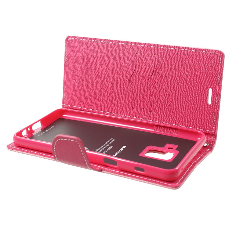 MERCURY GOOSPERY PU Leather Wallet Mobile Phone Cover for Samsung Galaxy A8 (2018) - Pink-5