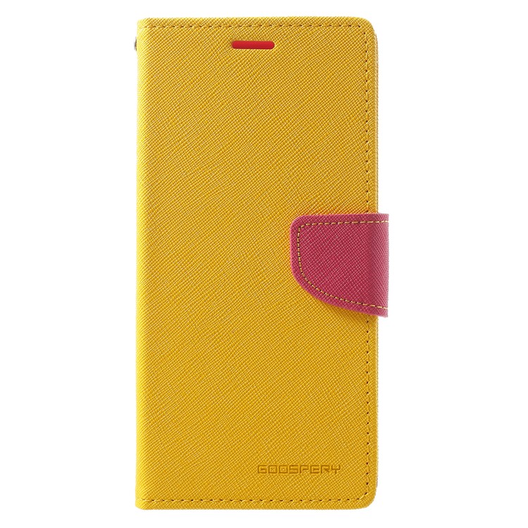 MERCURY GOOSPERY PU Leather Wallet Cell Phone Cover for Samsung Galaxy A8 (2018) - Yellow-1