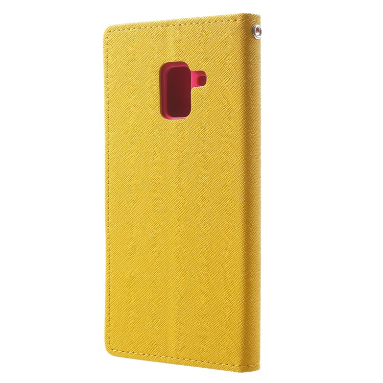 MERCURY GOOSPERY PU Leather Wallet Cell Phone Cover for Samsung Galaxy A8 (2018) - Yellow-2