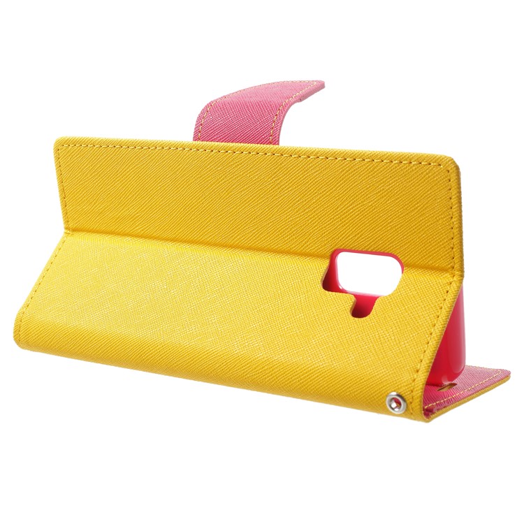 MERCURY GOOSPERY PU Leather Wallet Cell Phone Cover for Samsung Galaxy A8 (2018) - Yellow-4
