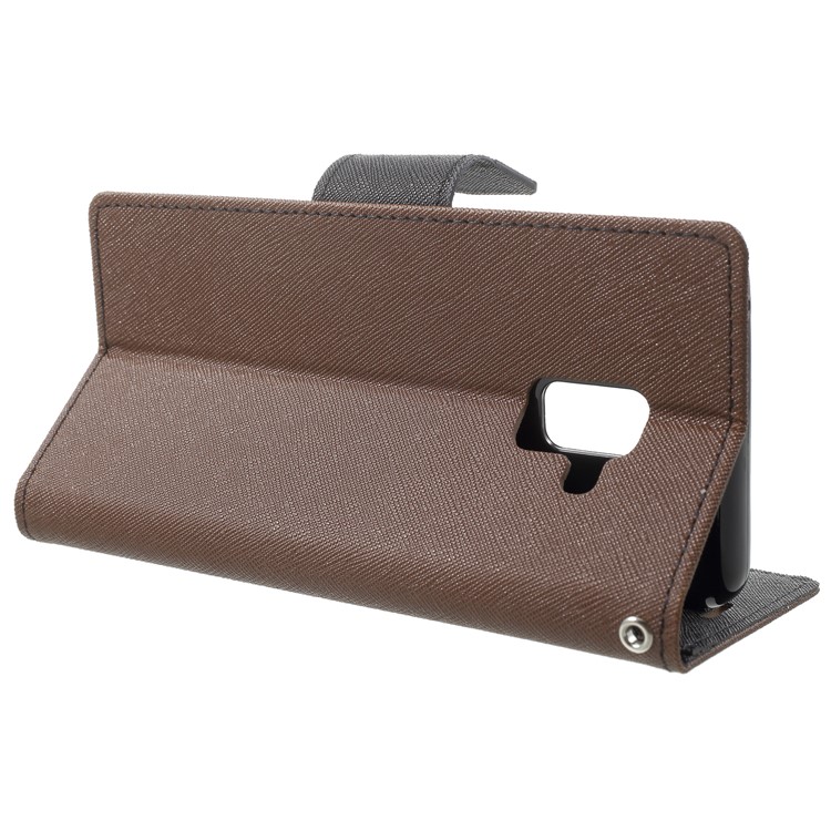 MERCURY GOOSPERY PU Leather Stand Wallet Phone Cover for Samsung Galaxy A8 (2018) - Brown-4