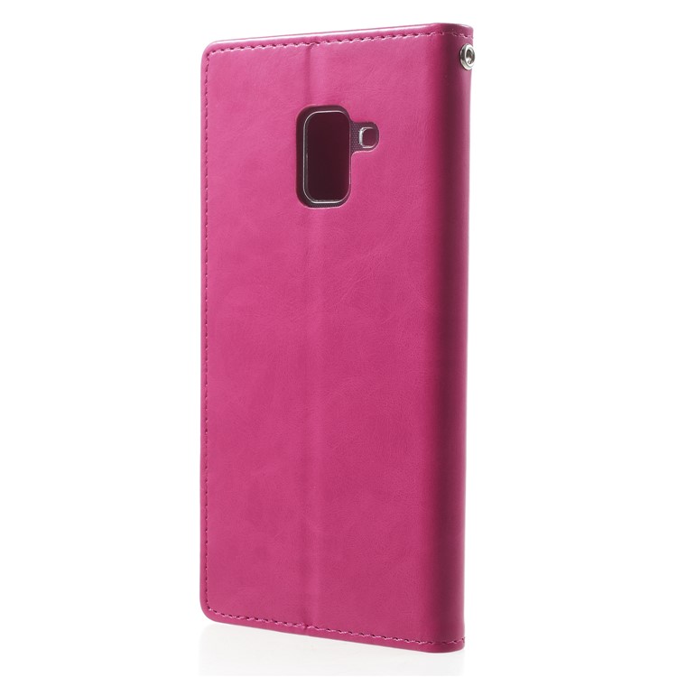 MERCURY GOOSPERY Blue Moon Leather Wallet Shell for Samsung Galaxy A8 (2018) - Rose-2