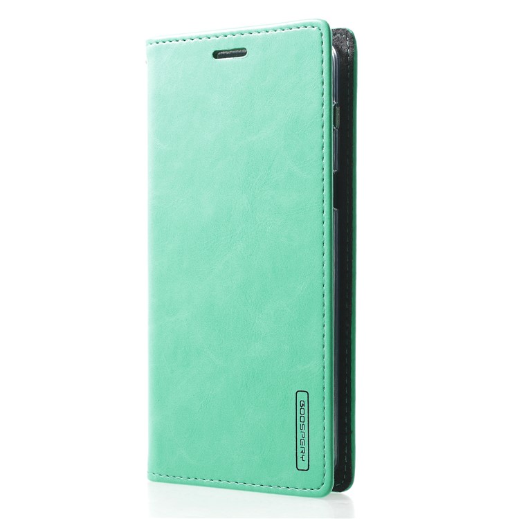 MERCURY GOOSPERY Blue Moon Leather Wallet Mobile Phone Case for Samsung Galaxy A8 (2018) - Cyan-3