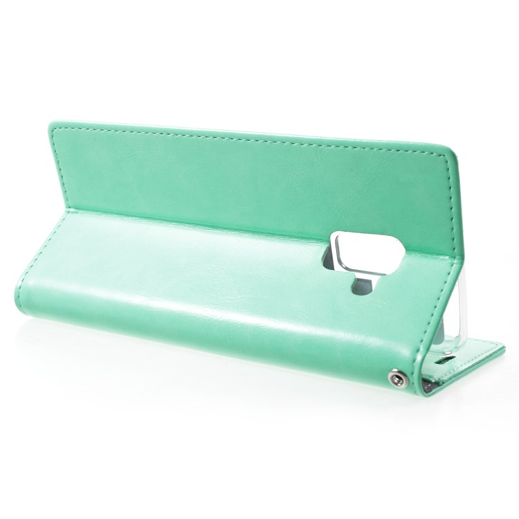 MERCURY GOOSPERY Blue Moon Leather Wallet Mobile Phone Case for Samsung Galaxy A8 (2018) - Cyan-4