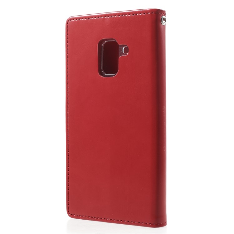 MERCURY GOOSPERY Blue Moon Leather Magnetic Stand Wallet Case for Samsung Galaxy A8 (2018) - Red-2