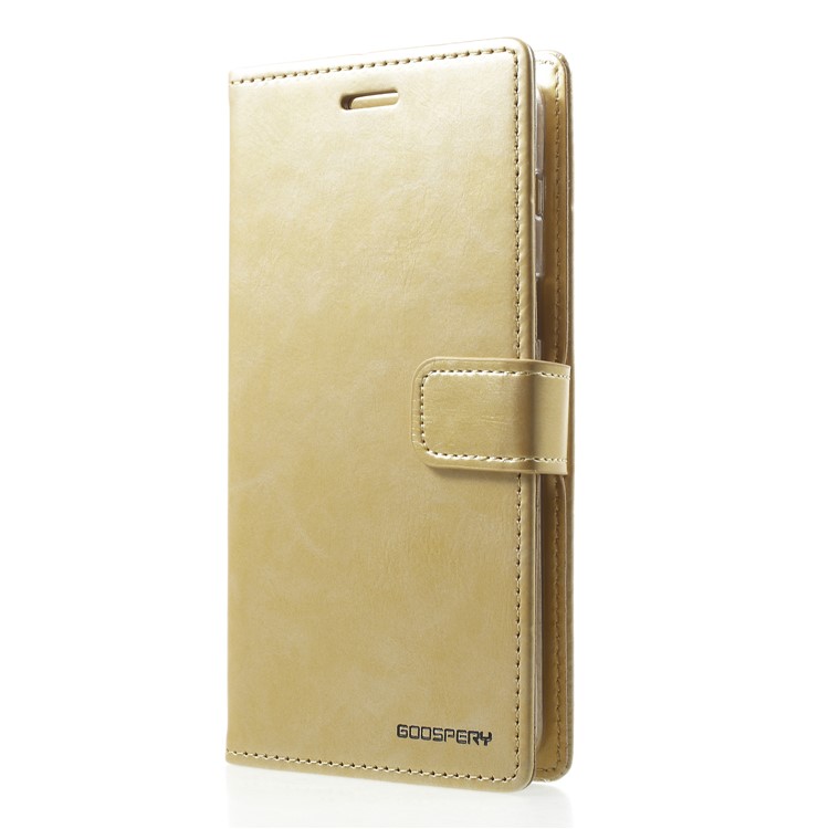 MERCURY GOOSPERY Blue Moon Leather Magnetic Stand Wallet Mobile Phone Case for Samsung Galaxy A8 (2018) - Gold-3