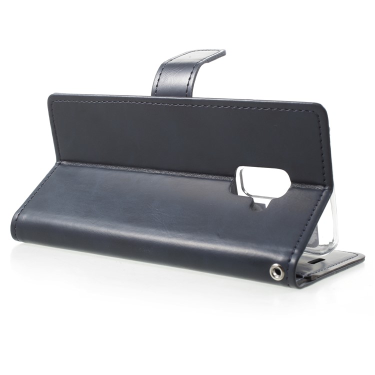 MERCURY GOOSPERY Blue Moon Leather Magnetic Stand Wallet Mobile Phone Cover for Samsung Galaxy A8 (2018) - Dark Blue-4