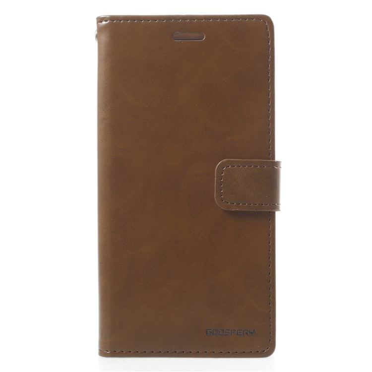 MERCURY GOOSPERY Blue Moon Leather Magnetic Stand Wallet Cell Phone Cover for Samsung Galaxy A8 (2018) - Coffee-1