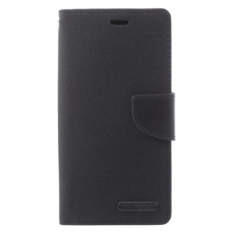 MERCURY GOOSPERY Canvas Leather Wallet Cover for Samsung Galaxy A8 (2018) - Black-1