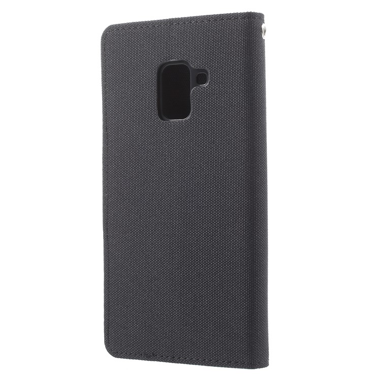 MERCURY GOOSPERY Canvas Leather Wallet Cover for Samsung Galaxy A8 (2018) - Black-2