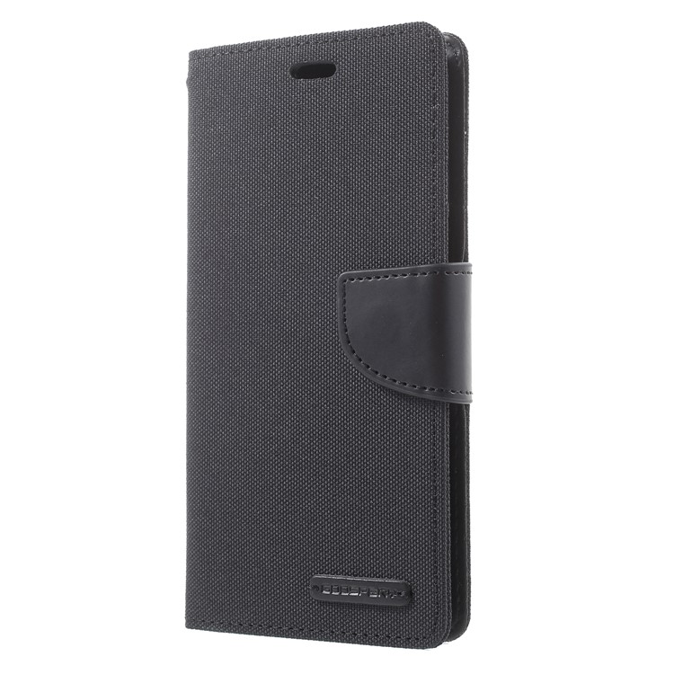 MERCURY GOOSPERY Canvas Leather Wallet Cover for Samsung Galaxy A8 (2018) - Black-3