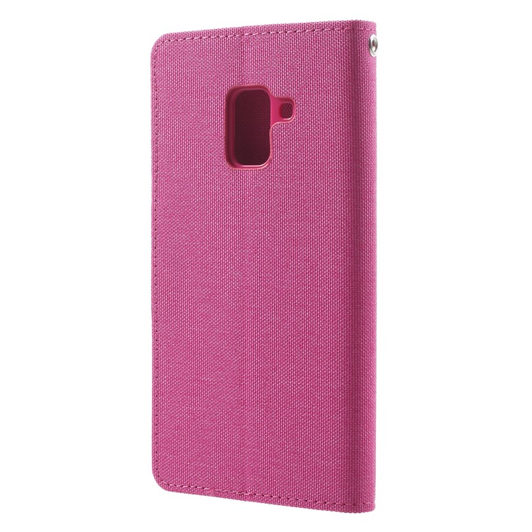 MERCURY GOOSPERY Canvas Leather Card Holder Case for Samsung Galaxy A8 (2018) - Rose-2