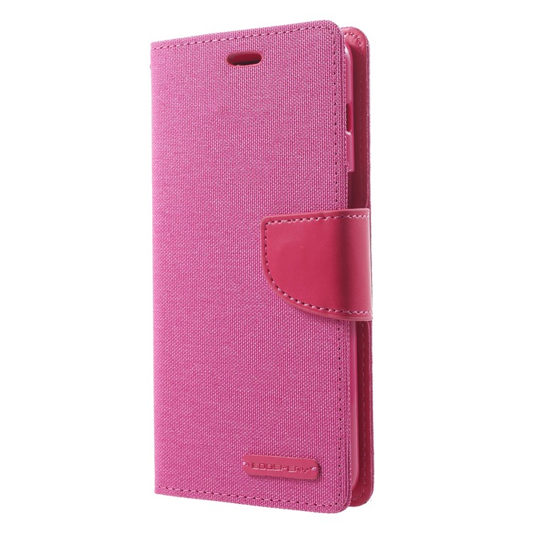 MERCURY GOOSPERY Canvas Leather Card Holder Case for Samsung Galaxy A8 (2018) - Rose-3