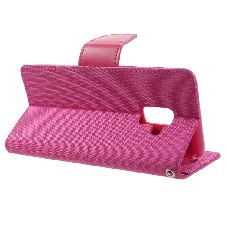 MERCURY GOOSPERY Canvas Leather Card Holder Case for Samsung Galaxy A8 (2018) - Rose-4