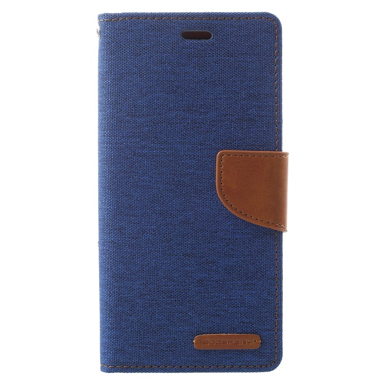 MERCURY GOOSPERY Canvas Leather Stand Case with Card Slots for Samsung Galaxy A8 (2018) - Baby Blue-1
