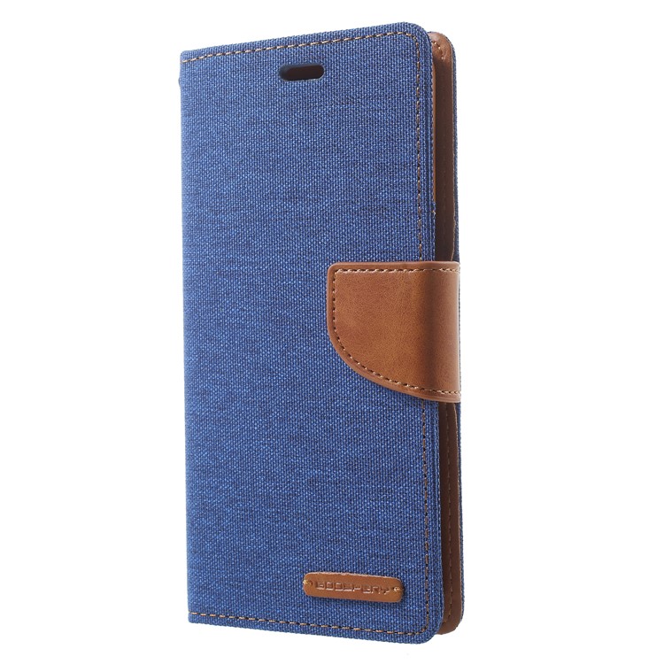 MERCURY GOOSPERY Canvas Leather Stand Case with Card Slots for Samsung Galaxy A8 (2018) - Baby Blue-3