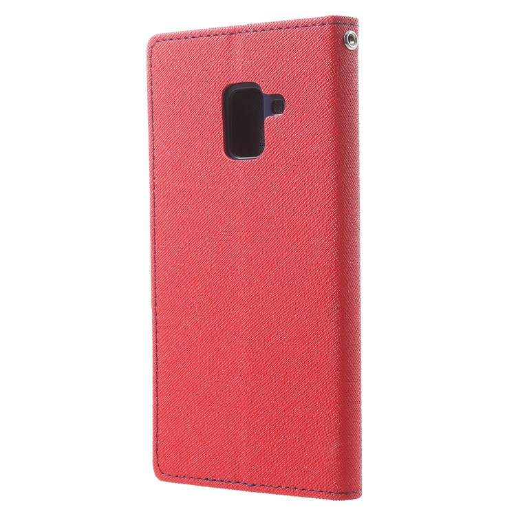 MERCURY GOOSPERY Fancy Diary Leather Wallet Case for Samsung Galaxy A8+ (2018) - Red-2