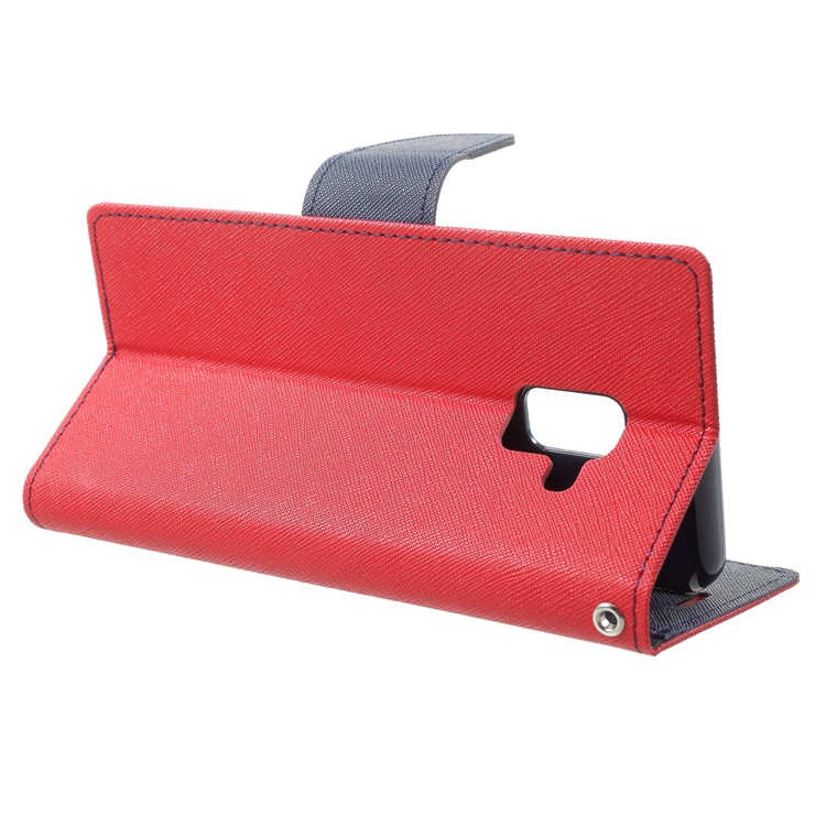 MERCURY GOOSPERY Fancy Diary Leather Wallet Case for Samsung Galaxy A8+ (2018) - Red-4