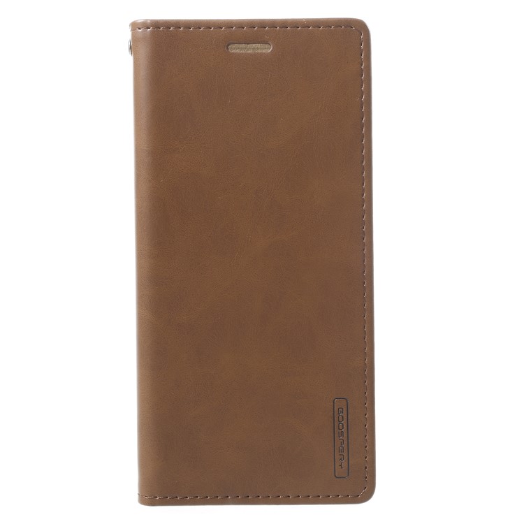 MERCURY GOOSPERY Blue Moon Leather Wallet Mobile Phone Cover for Samsung Galaxy A8+ (2018) - Coffee-1