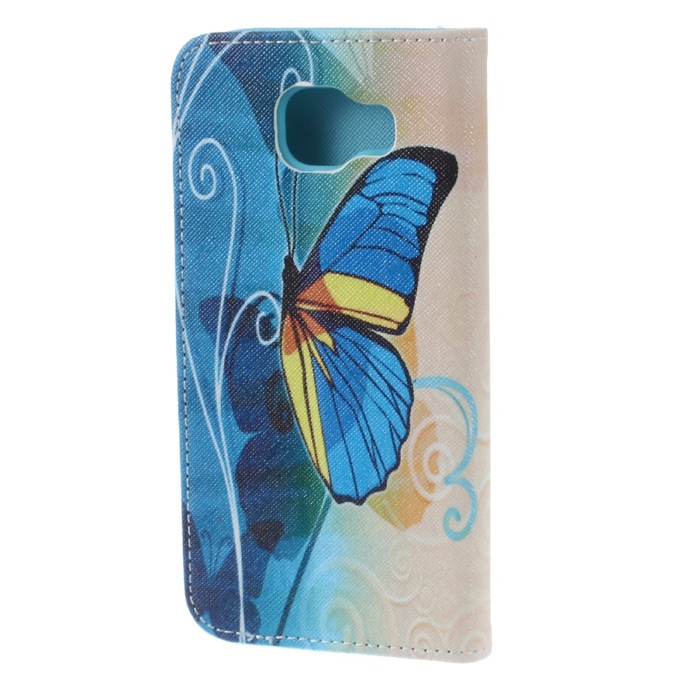 Magnetic Leather Stand Cover for Samsung Galaxy A5 SM-A510F (2016) - Blue Butterfly-2