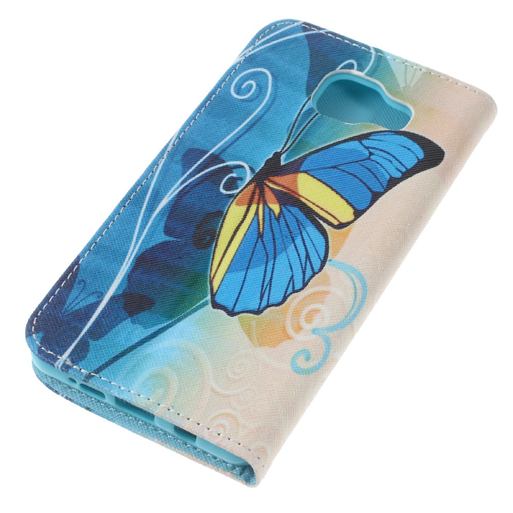 Magnetic Leather Stand Cover for Samsung Galaxy A5 SM-A510F (2016) - Blue Butterfly-4