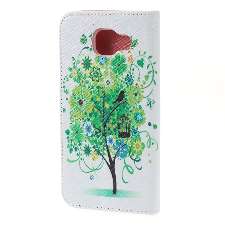 Wallet Leather Stand Case for Samsung Galaxy A5 SM-A510F (2016) - Green Tree-2