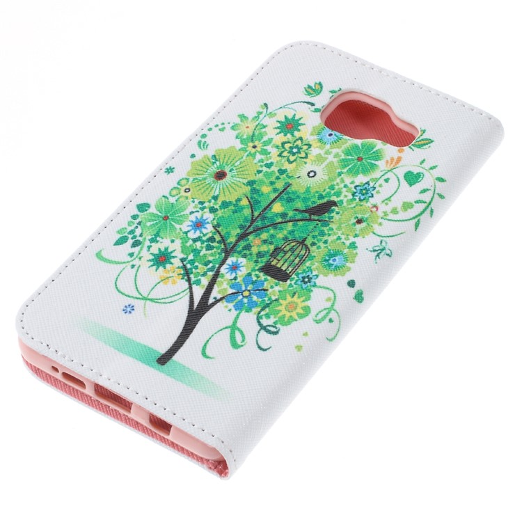 Wallet Leather Stand Case for Samsung Galaxy A5 SM-A510F (2016) - Green Tree-4