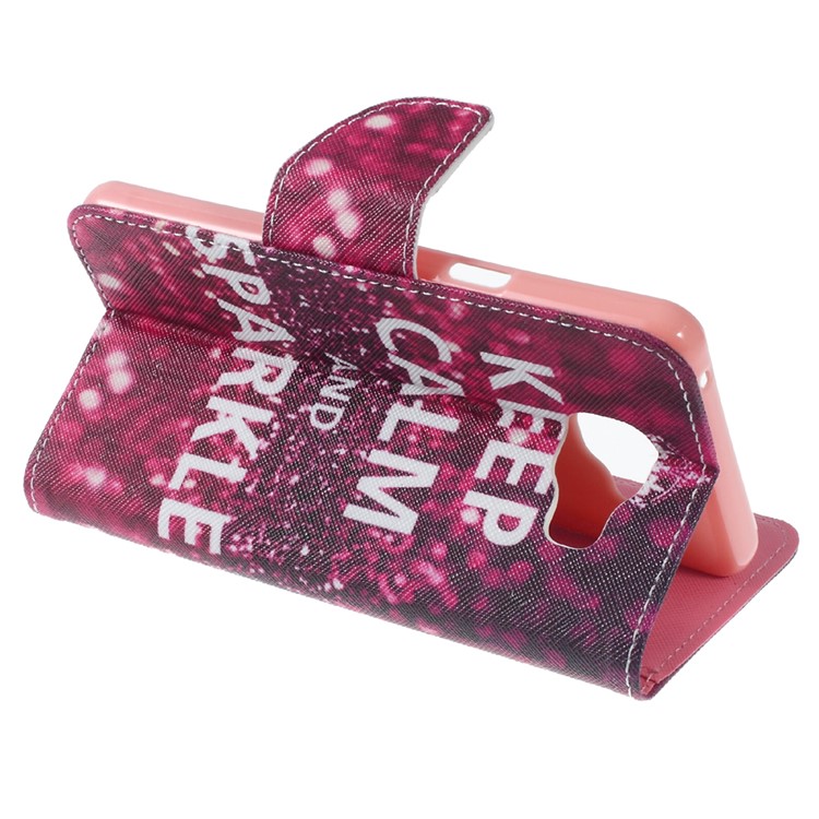 Wallet Leather Stand Case for Samsung Galaxy A5 SM-A510F (2016) - Keep Calm and Sparkle-3