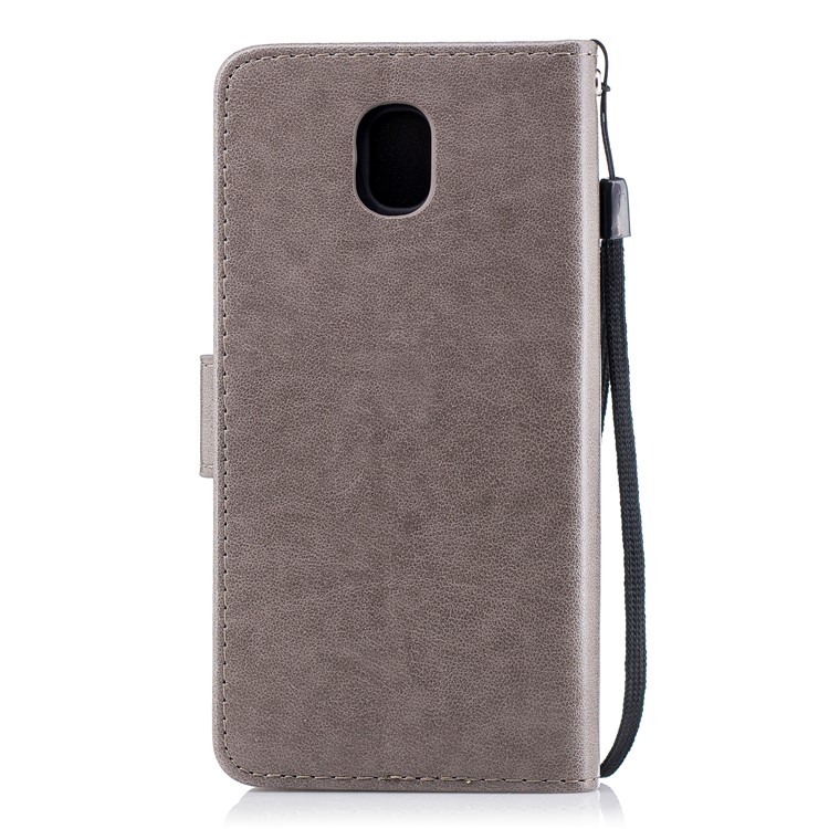 Imprinted Flamingo Pattern Leather Magnetic Phone Casing with Strap for Samsung Galaxy J5 Pro (2017) / J5 (2017) EU Version - Grey-3