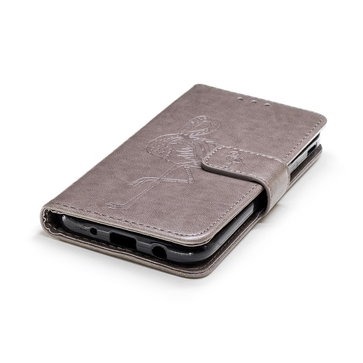 Imprinted Flamingo Pattern Leather Magnetic Phone Casing with Strap for Samsung Galaxy J5 Pro (2017) / J5 (2017) EU Version - Grey-4