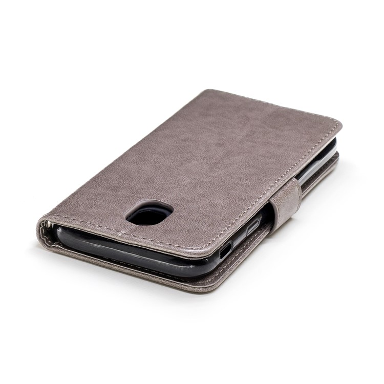 Imprinted Flamingo Pattern Leather Magnetic Phone Casing with Strap for Samsung Galaxy J5 Pro (2017) / J5 (2017) EU Version - Grey-5