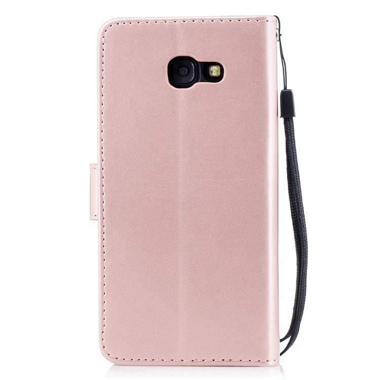 Imprinted Flamingo Pattern Leather Magnetic Case with Strap for Samsung Galaxy A5 (2017) SM-A520 - Rose Gold-3