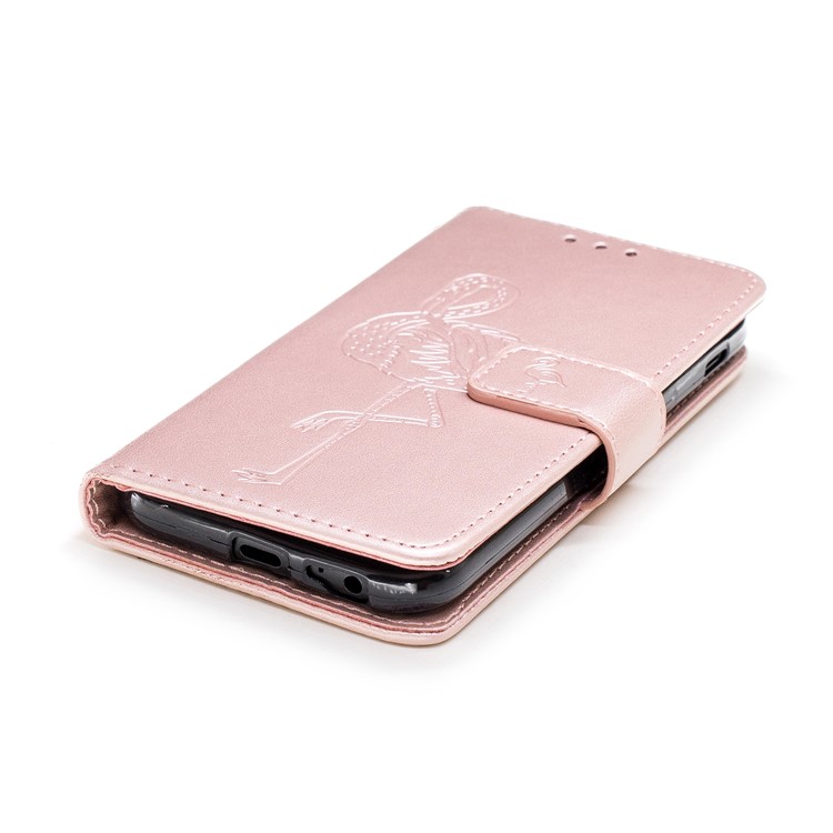 Imprinted Flamingo Pattern Leather Magnetic Case with Strap for Samsung Galaxy A5 (2017) SM-A520 - Rose Gold-6