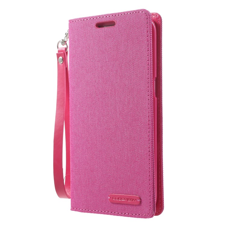 MERCURY GOOSPERY Canvas PU Leather Wallet Stand Mobile Case for Samsung Galaxy S7 edge SM-G935 - Rose-3