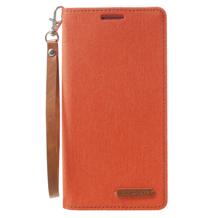 MERCURY GOOSPERY Canvas Wallet Leather Protection Cell Phone Case for Samsung Galaxy S7 edge SM-G935 - Orange-1