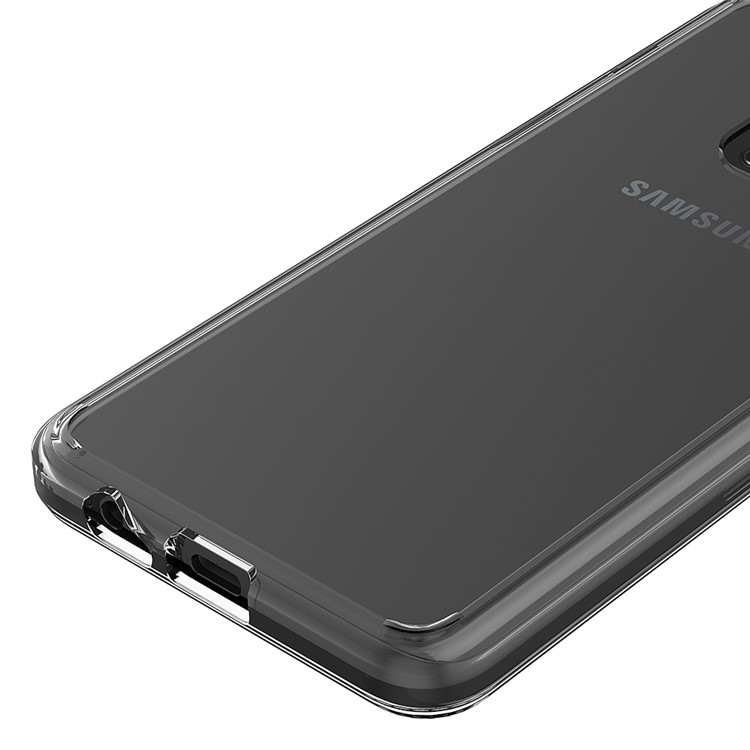 For Samsung Galaxy A8+ (2018) Clear Acrylic + Soft TPU Shockproof Case Cover - Transparent-11