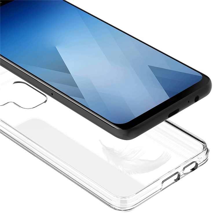For Samsung Galaxy A8+ (2018) Clear Acrylic + Soft TPU Shockproof Case Cover - Transparent-6