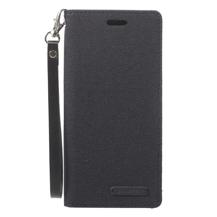 MERCURY GOOSPERY Canvas Flip Card Holder Leather Case for Samsung Galaxy S8 G950 - Black-3