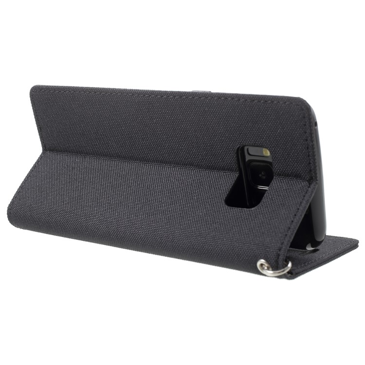 MERCURY GOOSPERY Canvas Flip Card Holder Leather Case for Samsung Galaxy S8 G950 - Black-5