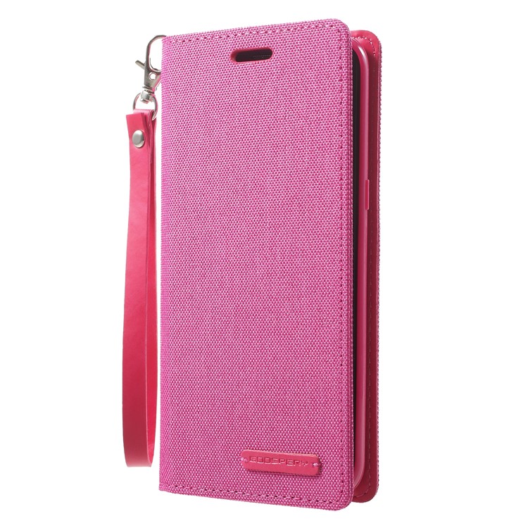 MERCURY GOOSPERY Canvas Flip Card Holder Leather Mobile Cover for Samsung Galaxy S8 G950 - Rose-3