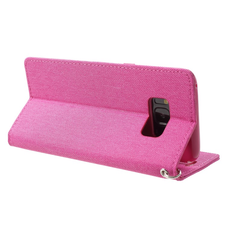 MERCURY GOOSPERY Canvas Flip Card Holder Leather Mobile Cover for Samsung Galaxy S8 G950 - Rose-5