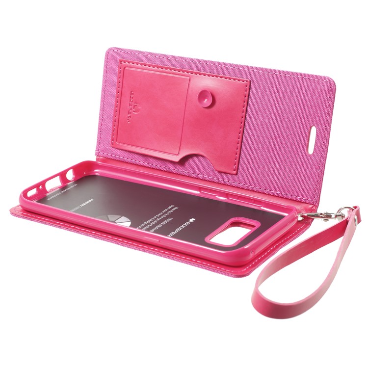 MERCURY GOOSPERY Canvas Flip Card Holder Leather Mobile Cover for Samsung Galaxy S8 G950 - Rose-6