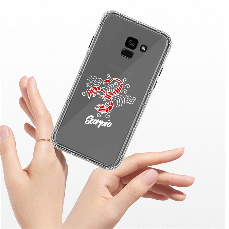 NXE Constellation Series for Samsung Galaxy A8 (2018) TPU + PC Protection Back Case - Red Color Scorpio-5