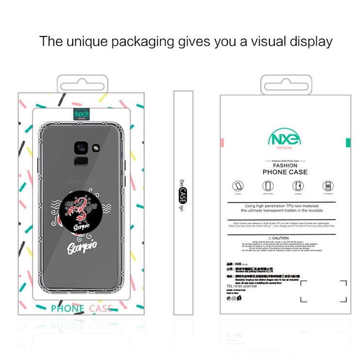 NXE Constellation Series for Samsung Galaxy A8 (2018) TPU + PC Protection Back Case - Red Color Scorpio-6