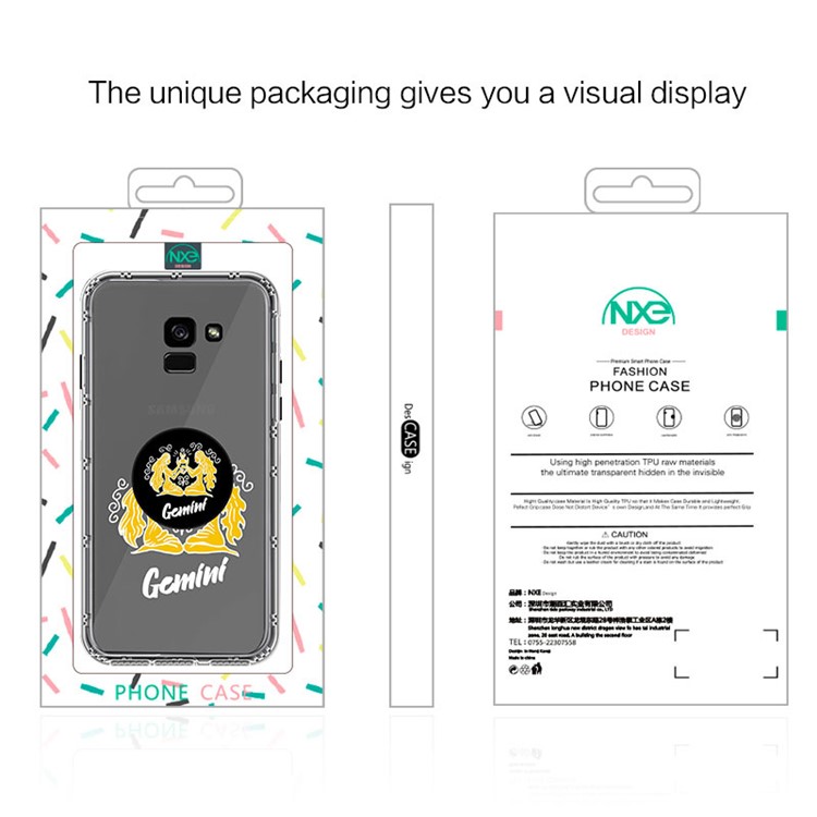 NXE Constellation Series TPU + PC Back Casing Cover for Samsung Galaxy A8 Plus (2018) - Gemini-6