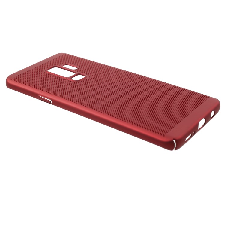 Hollow Mesh Heat Dissipation PC Mobile Phone Cover for Samsung Galaxy S9 Plus G965 - Red-2