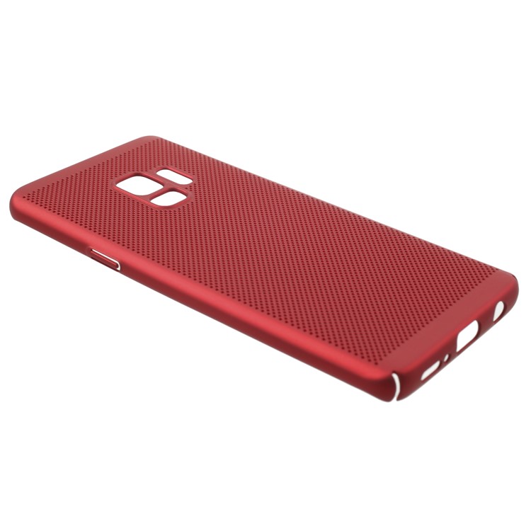 Hollow Mesh Heat Dissipation Plastic Hard Casing for Samsung Galaxy S9 - Red-2